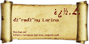 Örmény Larina névjegykártya